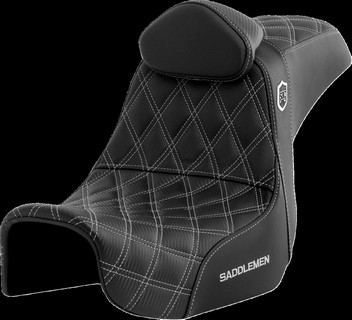 Saddlemen Pro Series Sdc Performance Seat - With Backrest - Silver Sti i gruppen Reservdelar & Tillbehr / Ram och chassidelar / Sadlar / Sadlar Dyna (FXD) hos Blixt&Dunder AB (08030739)