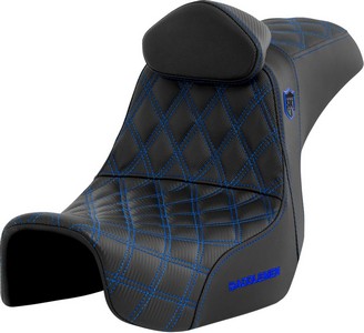 Saddlemen Pro Series Sdc Performance Seat - With Backrest - Blue Stitc i gruppen Reservdelar & Tillbehr / Ram och chassidelar / Sadlar / Sadlar Dyna (FXD) hos Blixt&Dunder AB (08030740)