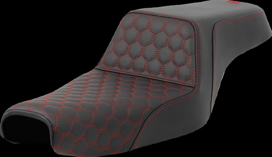 Saddlemen Step-Up Seat - Honeycomb - Red Stitching Seat Step Up Hc Red i gruppen Reservdelar & Tillbehr / Ram och chassidelar / Sadlar / Sadlar Sportster hos Blixt&Dunder AB (08040806)