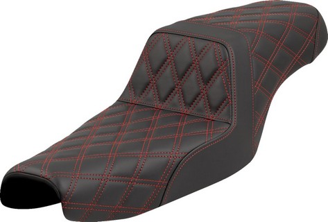 Saddlemen Step-Up Seat - Lattice Stitch - Red Stitch - Xl Seat Step Up i gruppen Reservdelar & Tillbehr / Ram och chassidelar / Sadlar / Sadlar Sportster hos Blixt&Dunder AB (08040823)