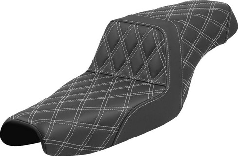 Saddlemen Step-Up Seat - Lattice Stitch - White Stitch - Xl Seat Step i gruppen Reservdelar & Tillbehr / Ram och chassidelar / Sadlar / Sadlar Sportster hos Blixt&Dunder AB (08040824)