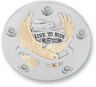 Drag Specialties Live To Ride Point Cover Gold Pts Cover Ltr Gld 99-17 i gruppen Reservdelar & Tillbehr / Motordelar / Motorkpor / Brytarlock hos Blixt&Dunder AB (09400842)