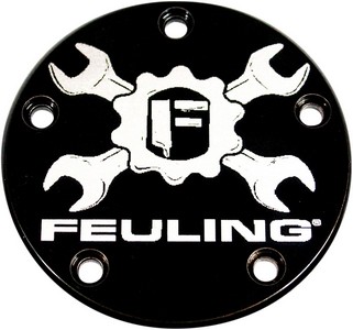 Feuling Point Cover Gear Cross Wrench Logo Cover Point 99-17 5H Blk i gruppen Reservdelar & Tillbehr / Motordelar  / Motorkpor / Brytarlock hos Blixt&Dunder AB (09401493)