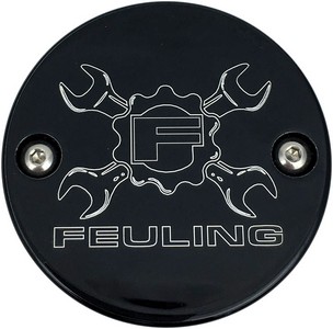 Feuling Point Cover Cross Wrench Logo Milwaukee 8 Black Cover Point M8 i gruppen Reservdelar & Tillbehr / Motordelar  / Motorkpor / Brytarlock hos Blixt&Dunder AB (09401756)