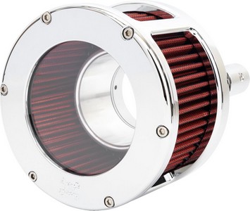 Feuling Air Cleaner - Ba Race Series - Chrome - Clear Cover - Red - M8 i gruppen Reservdelar & Tillbehr / Frgasare & Insprut / Luftrenare / Luftrenare M8 hos Blixt&Dunder AB (10103140)