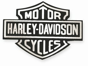 H-D logo decal, metal emblem 45x35mm, self adhesive in the group Parts & Accessories / Tanks & accessories / Decals & emblems / Emblems at Blixt&Dunder AB (12-0181)