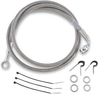 Drag Specialties Front Brake Line Stainless Steel Frt Brake Line 87-99 i gruppen Reservdelar & Tillbehr / Hjul & bromsar / Bromsar / Bromsslang hos Blixt&Dunder AB (12042750)