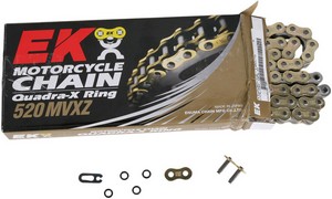 Ek Mvxz2 120 Rivet Link 525 X-Ring Replacement Drive Chain / Gold Chai i gruppen Reservdelar & Tillbehör / Växellåda & transmission / Drivlina / Sekundärdrivning kedja / Kedja sekundär hos Blixt&Dunder AB (12230759)