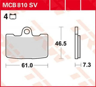 SV Series Sindered Brake Pads MCB810SV i gruppen Servicedelar & Olja / Slitdelar & underhll / Harley Davidson / Bromsklossar / Fram hos Blixt&Dunder AB (17211294)