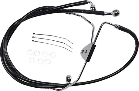 Drag Specialties Front Brake Line Black Vinyl Coated Stainless Steel E i gruppen Reservdelar & Tillbehr / Bromsar / Bromsslang / Bromsslang Touring hos Blixt&Dunder AB (17412512)