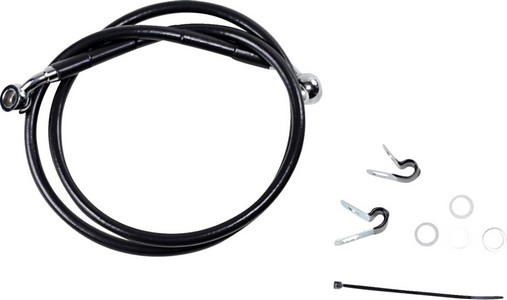 Drag Specialties Front Brake Line Black Vinyl Coated Stainless Steel L i gruppen Reservdelar & Tillbehr / Bromsar / Bromsslang / Bromsslang XL hos Blixt&Dunder AB (17412532)