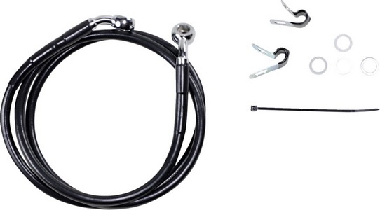 Drag Specialties Front Brake Line Black Vinyl Coated Stainless Steel E i gruppen Reservdelar & Tillbehr / Bromsar / Bromsslang / Bromsslang XL hos Blixt&Dunder AB (17412535)