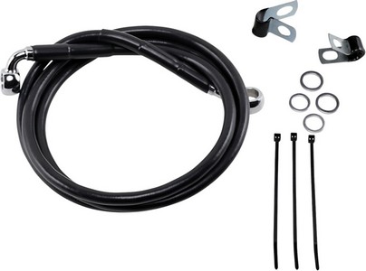 Drag Specialties Front Brake Line Black Vinyl Coated Stainless Steel E i gruppen Reservdelar & Tillbehr / Bromsar / Bromsslang / Bromsslang Softail hos Blixt&Dunder AB (17412547)