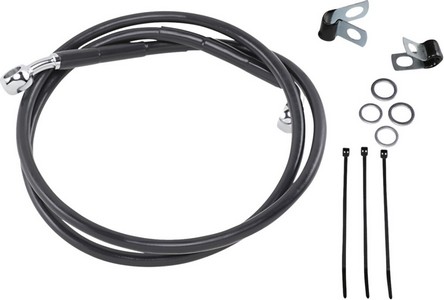 Drag Specialties Front Brake Line Black Vinyl Coated Stainless Steel E i gruppen Reservdelar & Tillbehr / Bromsar / Bromsslang / Bromsslang Dyna hos Blixt&Dunder AB (17412551)