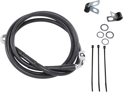 Drag Specialties Front Brake Line Black Vinyl Coated Stainless Steel E i gruppen Reservdelar & Tillbehr / Bromsar / Bromsslang / Bromsslang Dyna hos Blixt&Dunder AB (17412553)