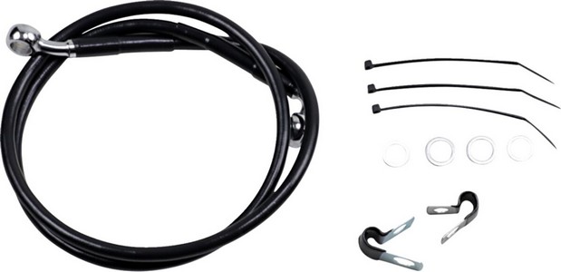 Drag Specialties Front Brake Line Black Vinyl Coated Stainless Steel E i gruppen Reservdelar & Tillbehr / Bromsar / Bromsslang / Bromsslang Dyna hos Blixt&Dunder AB (17412557)