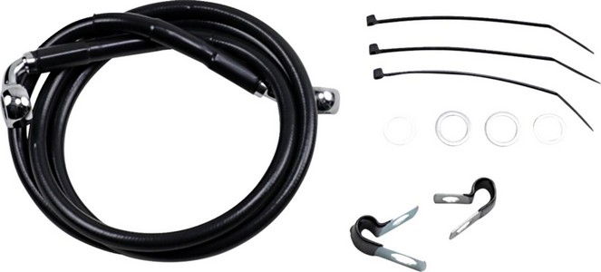 Drag Specialties Front Brake Line Black Vinyl Coated Stainless Steel E i gruppen Reservdelar & Tillbehr / Bromsar / Bromsslang / Bromsslang Dyna hos Blixt&Dunder AB (17412559)