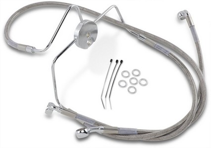 Drag Specialties Front Brake Line Stainless Steel Extended 4