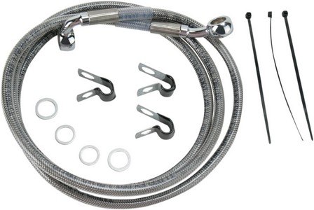 Drag Specialties Front Brake Line Stainless Steel Extended 10