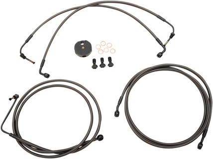 La Choppers Brake Line Midnight Stainless For 12