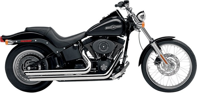 Cobra Speedster Slash Down Exhaust With Powerport Chrome Exhaust S/D 8 i gruppen Reservdelar & Tillbehr / Avgassystem / Avgassystem /  Evo & Twin Cam Softail hos Blixt&Dunder AB (18000087)