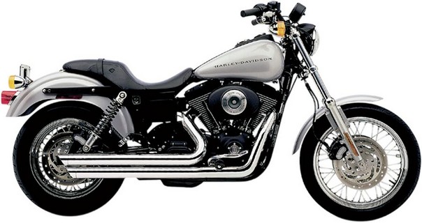Cobra Speedster Slash Down Exhaust With Powerport Chrome Hd Exhaust Sp i gruppen Reservdelar & Tillbehr / Avgassystem / Avgassystem /  Evo & Twin Cam Dyna hos Blixt&Dunder AB (18001399)