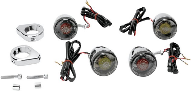 Drag Specialties Turn Signal Kit Deuce Red/Amber Led Smoke Lens Turn S i gruppen Reservdelar & Tillbehr / Lampor & Tillbehr / Blinkers / Blinkers hos Blixt&Dunder AB (20200275)