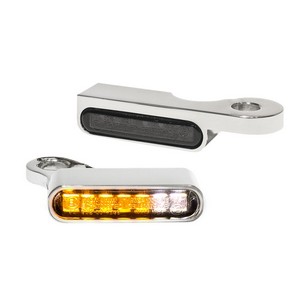 Heinz Bikes Handlebar Mounting Led Blinkers W/Position Light Chrome Tu i gruppen Reservdelar & Tillbehr / Lampor & Tillbehr / Blinkers / Blinkers Handkontroll hos Blixt&Dunder AB (20201462)