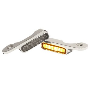 Heinz Bikes Handlebar Mounting Led Blinkers Amber/Chrome Turnsig Led T i gruppen Reservdelar & Tillbehr / Lampor & Tillbehr / Blinkers / Blinkers Handkontroll hos Blixt&Dunder AB (20201481)