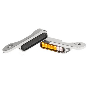 Heinz Bikes Handlebar Mounting Led Blinkers W/Position Light Chrome Tu i gruppen Reservdelar & Tillbehr / Lampor & Tillbehr / Blinkers / Blinkers Handkontroll hos Blixt&Dunder AB (20201482)