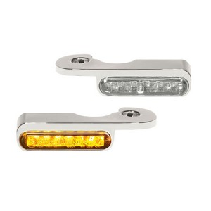 Heinz Bikes Handlebar Mounting Led Blinkers Amber/Chrome Turnsig Led V i gruppen  hos Blixt&Dunder AB (20201489)