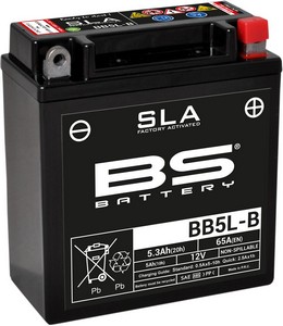Bs Battery Battery Bb5L-B Sla 12V 65 A Battery Bs Bb5L-B Sla i gruppen Servicedelar & Olja / Batterier / Standard hos Blixt&Dunder AB (21130604)