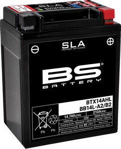 Bs Battery Battery Bb14L-A2 Sla 12V 200 A Battery Btx14Ahl/Bb14L-A2/B2 i gruppen Servicedelar & Olja / Batterier / AGM / Gel hos Blixt&Dunder AB (21130610)