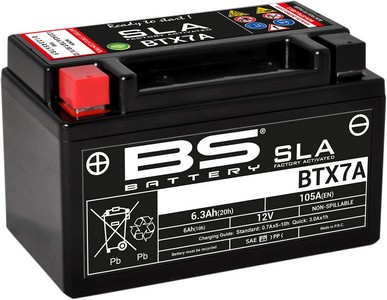 Bs Battery Battery Btx7A Sla 12V 105 A Battery Bs Btx7A Sla i gruppen Servicedelar & Olja / Batterier / Standard hos Blixt&Dunder AB (21130629)