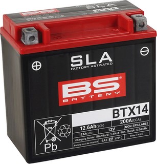 Bs Battery Battery Btx14 Sla 12V 200 A Battery Bs Btx14 Sla i gruppen Servicedelar & Olja / Batterier / Standard hos Blixt&Dunder AB (21130633)