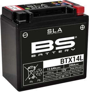 Bs Battery Battery Btx14L Sla 12V 200 A Battery Bs Btx14L Sla i gruppen Servicedelar & Olja / Batterier / Standard hos Blixt&Dunder AB (21130634)