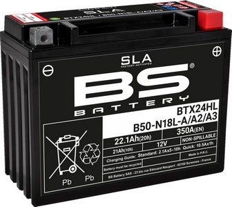 Bs Battery Battery Btx24Hl Sla 12V 350 A Battery Btx24Hl/B50N18La/A2/A i gruppen Servicedelar & Olja / Batterier / Standard hos Blixt&Dunder AB (21130643)