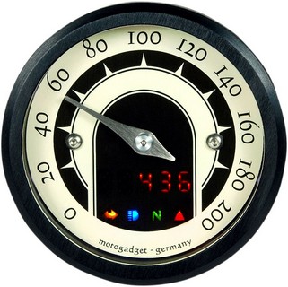 Motogadget Mst Speedster Analog Speedometer Anodized Black Analogue-Sp i gruppen Reservdelar & Tillbehr / Eldelar / vrig El / Motogadget hos Blixt&Dunder AB (22100316)