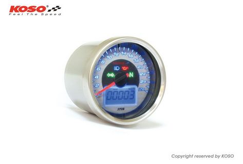 Koso Speedometer Multifunction D64 0-260Km/H Display Abe Chrome Speedo i gruppen Reservdelar & Tillbehr / Mtare / Hastighetsmtare Elektronisk hos Blixt&Dunder AB (22100376)