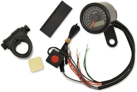 Drag Specialties Electronic Speedometers With Indicator Lights 1-7/8