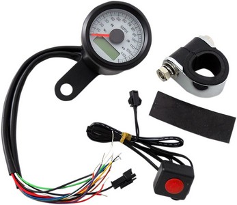 Drag Specialties Electronic Speedometers With Indicator Lights 1-7/8