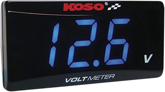 Koso North America Volt Meter Super Slim Blue Light Volt Meter Blue Su i gruppen Reservdelar & Tillbehr / Mtare / Voltmtare hos Blixt&Dunder AB (22120311)