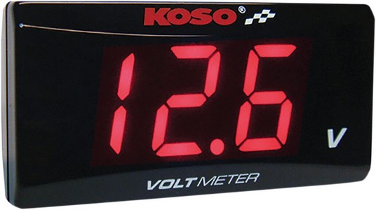 Koso North America Volt Meter Super Slim Red Light Volt Meter Red Supe i gruppen Reservdelar & Tillbehr / Mtare / Voltmtare hos Blixt&Dunder AB (22120563)