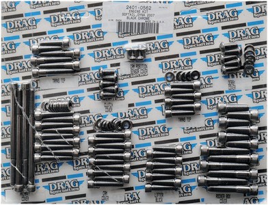 Drag Specialties Black Chrome Socket-Head Motor Bolt Kit Knurled Bolt i gruppen Verktyg & Skruv / Skruv, muttrar & brickor / Skruv-, bult- & kupolsats hos Blixt&Dunder AB (24010562)