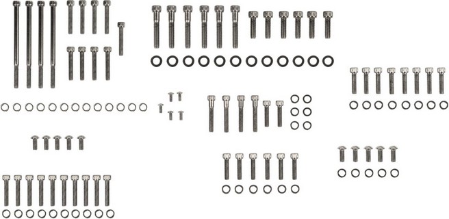 Drag Specialties Black Chrome Socket-Head Motor Bolt Kit Knurled Bolt i gruppen Reservdelar & Tillbehr / Skruv- / monteringskit / Skruvkit Motor / Skruvkit Botten hos Blixt&Dunder AB (24010562)