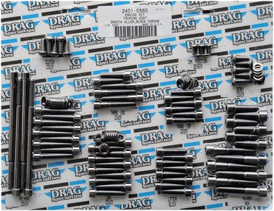 Drag Specialties Black Chrome Socket-Head Motor Bolt Kit Smooth Bolt K i gruppen Reservdelar & Tillbehr / Skruv- / monteringskit / Skruvkit Motor / Skruvkit Botten hos Blixt&Dunder AB (24010565)