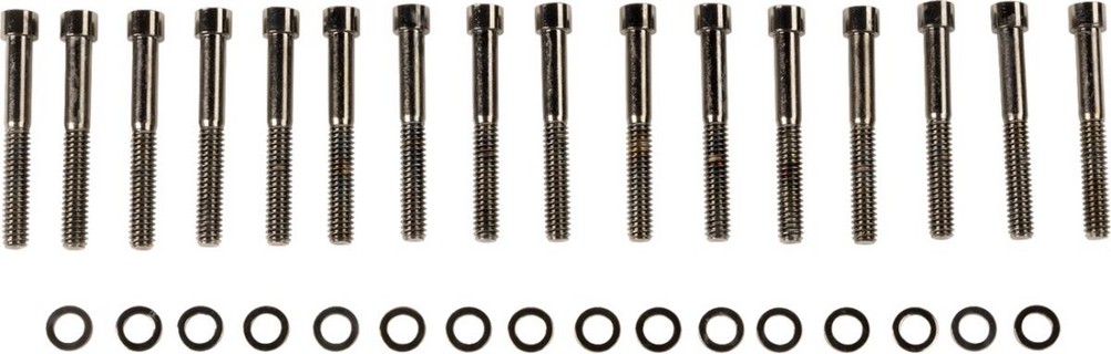 Drag Specialties Black Chrome Socket-Head Primary Cover Bolt Kit Smoot i gruppen Reservdelar & Tillbehr / Skruv- / monteringskit / Skruvkit Trans hos Blixt&Dunder AB (24010575)