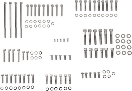 Drag Specialties Chrome Socket-Head Motor Bolt Kit Knurled Bolt Kt Mtr i gruppen Reservdelar & Tillbehr / Skruv- / monteringskit / Skruvkit Motor / Skruvkit Botten hos Blixt&Dunder AB (24010764)