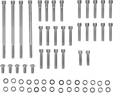 Drag Specialties Chrome Socket-Head Side Cover Bolt Kit Smooth Bolt Kt i gruppen Reservdelar & Tillbehr / Skruv- / monteringskit / Skruvkit Motor / Skruvkit Botten hos Blixt&Dunder AB (24010776)