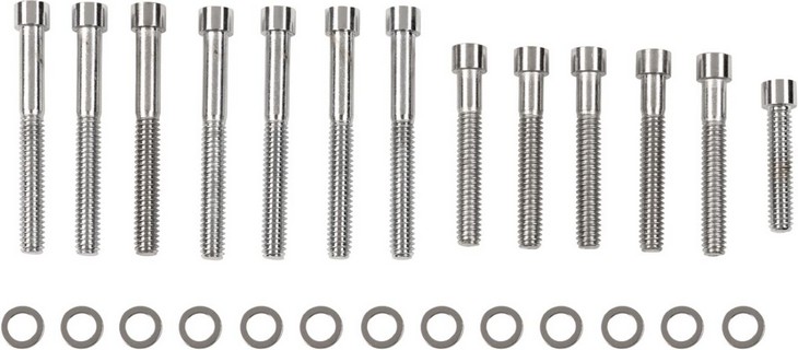Drag Specialties Chrome Socket-Head Cam Cover Bolt Kit Smooth Bolt Kt i gruppen Reservdelar & Tillbehr / Skruv- / monteringskit / Skruvkit Motor / Skruvkit Botten hos Blixt&Dunder AB (24010778)
